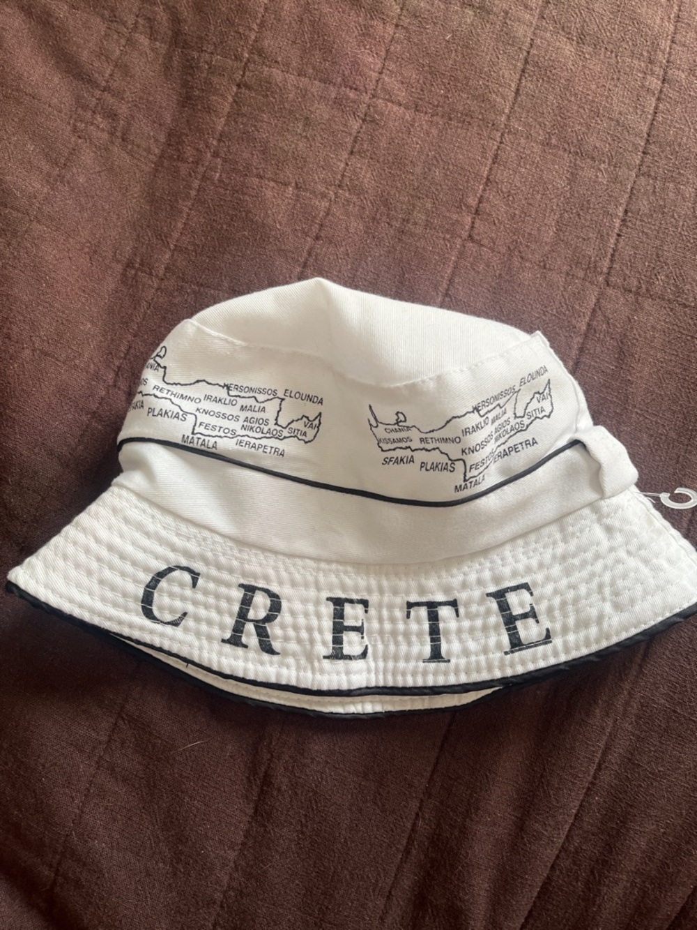 Vintage White Crete Bucket Hat